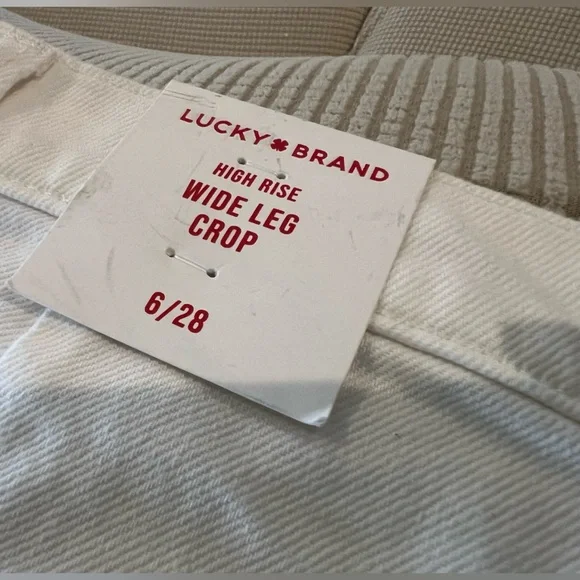 Lucky Brand High Rise Wide Leg Crop Jeans White Size 6 (28) NWT - Picture 6 of 10